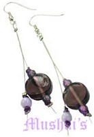 Glass bead hanging earring - click here for large view